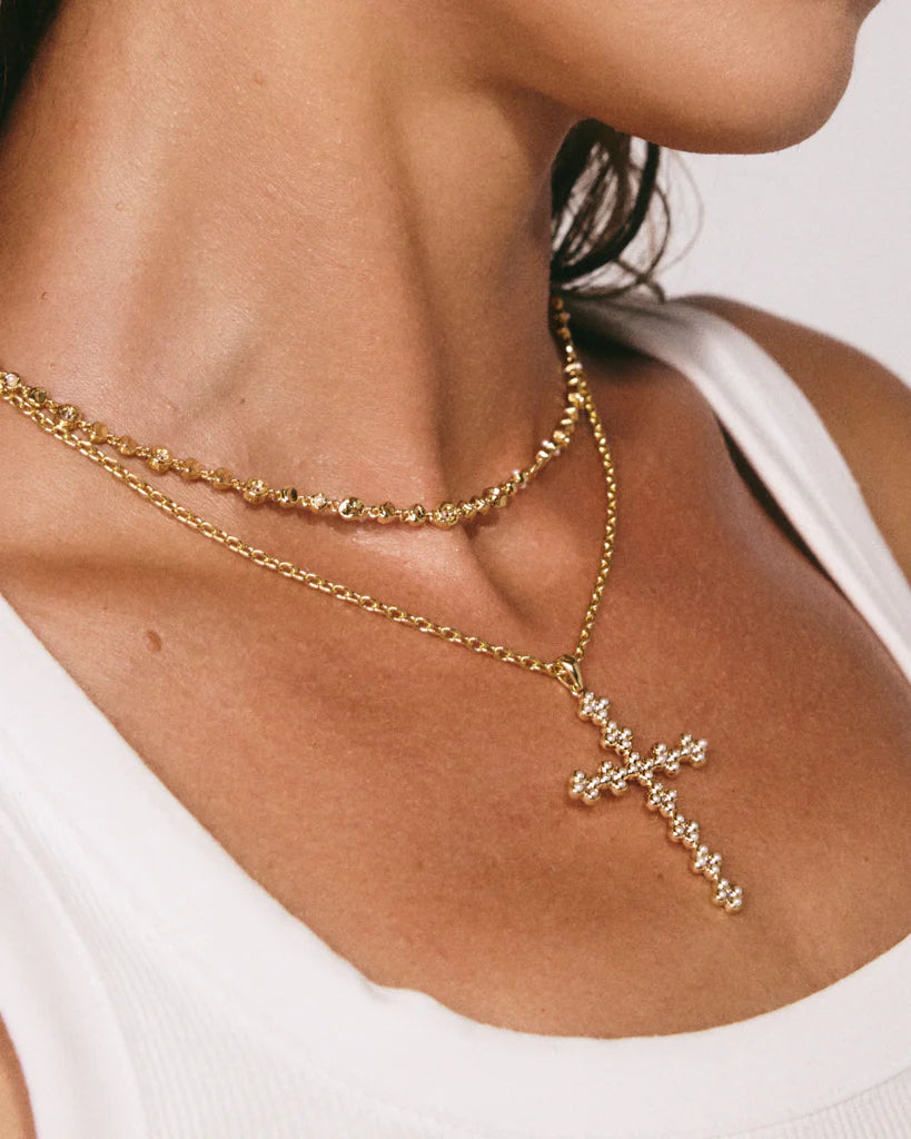 Daisy Stud Cross Necklace | Necklace