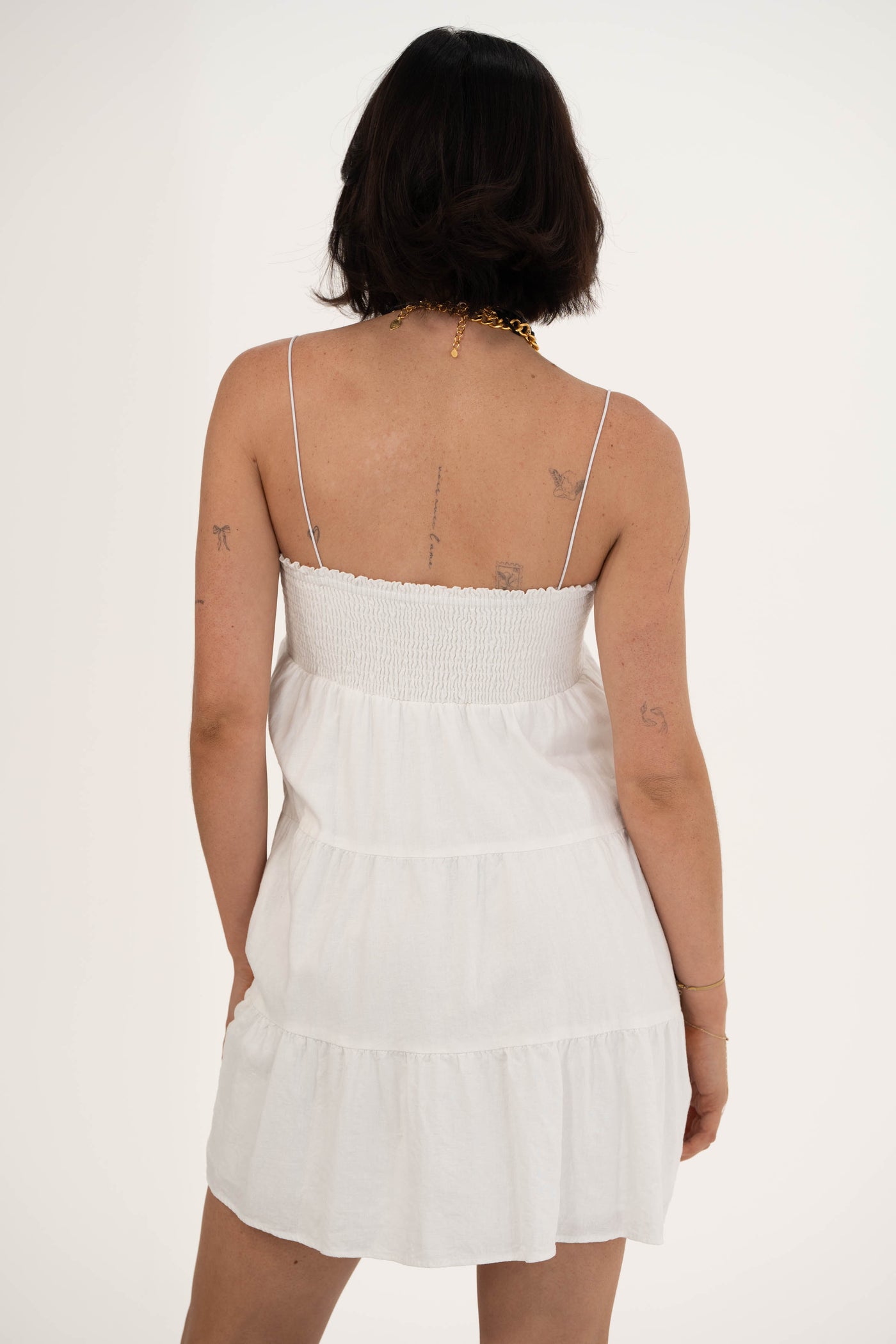 OOO Mini Dress | White Linen
