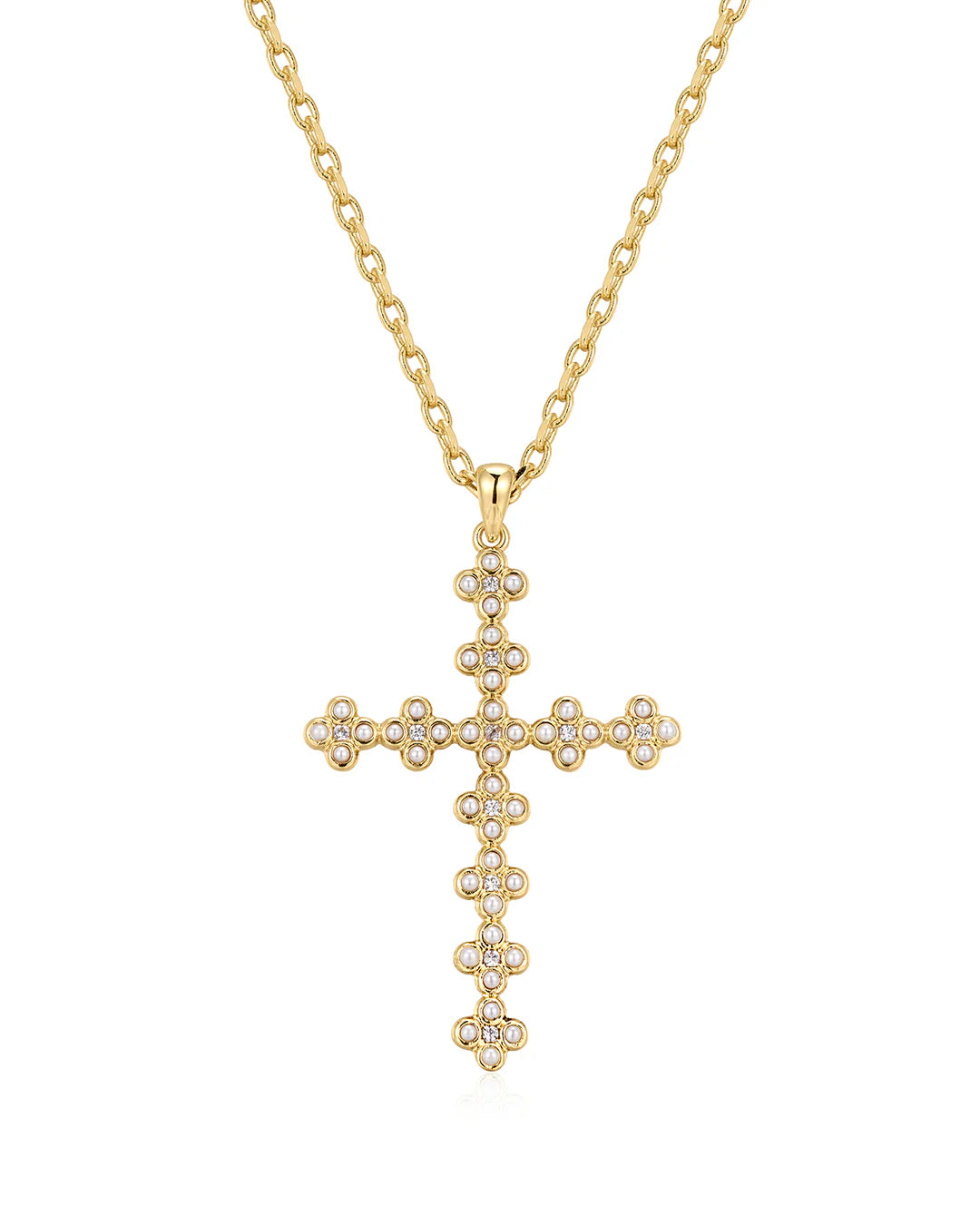 Daisy Stud Cross Necklace | Necklace