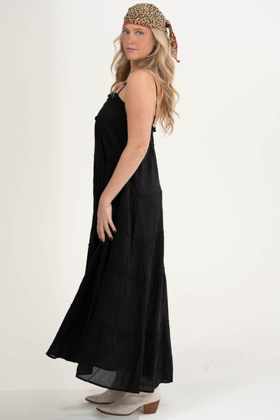 Gracie Midi Dress | Black Voile