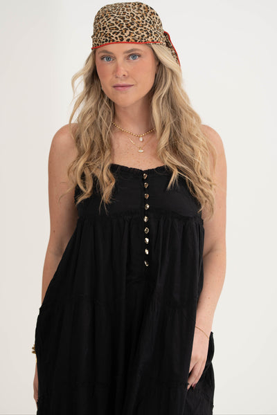 Gracie Midi Dress | Black Voile
