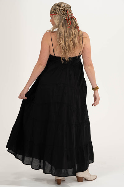 Gracie Midi Dress | Black Voile