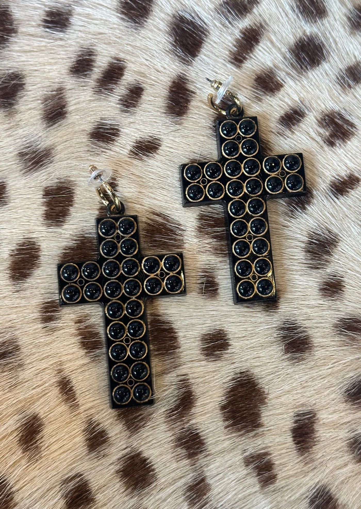Studded Cross Earrings