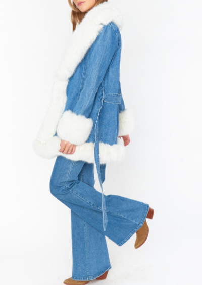 Hudson Coat | Sky Rider with Faux Fur