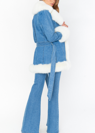 Hudson Coat | Sky Rider with Faux Fur