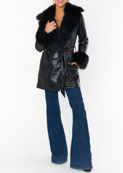 Penny Lane Coat | Black Leather