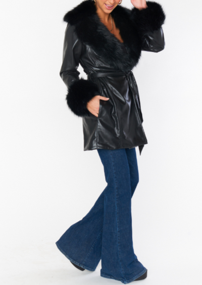 Penny Lane Coat | Black Leather