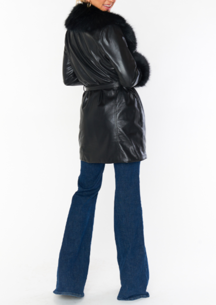 Penny Lane Coat | Black Leather