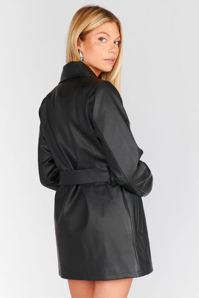 Stapleton Mini Dress | Caviar Faux Leather