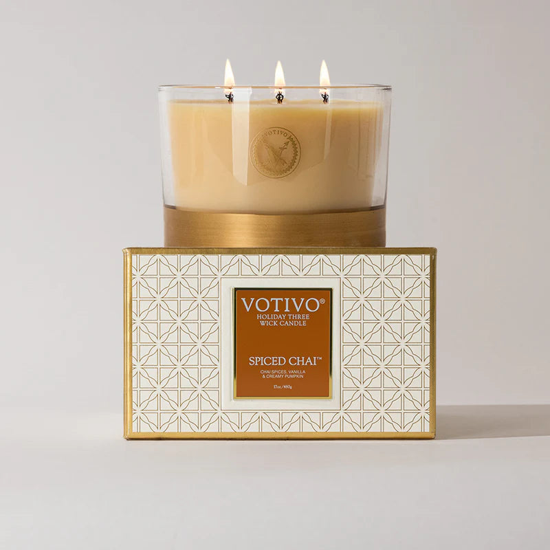 Votivo Aromatic Candle | Spiced Chai 3 Wick