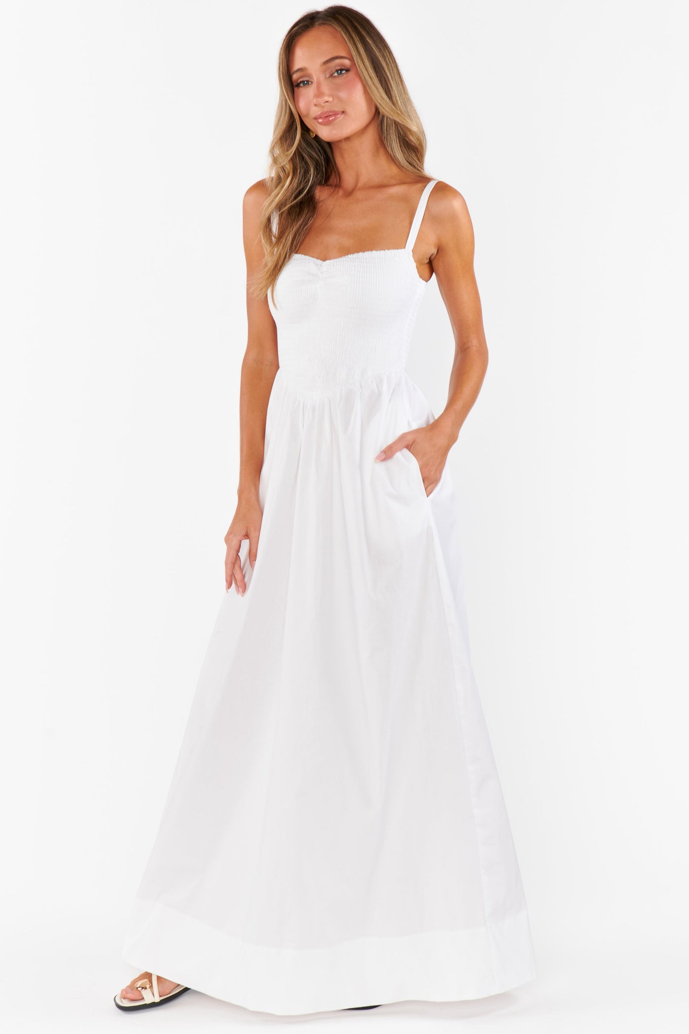 Dixie Maxi Dress | White Poplin
