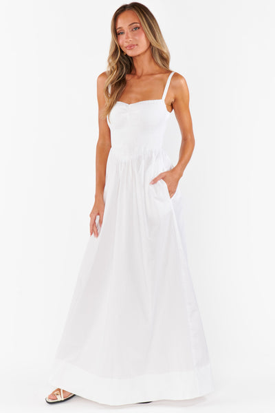 Dixie Maxi Dress | White Poplin