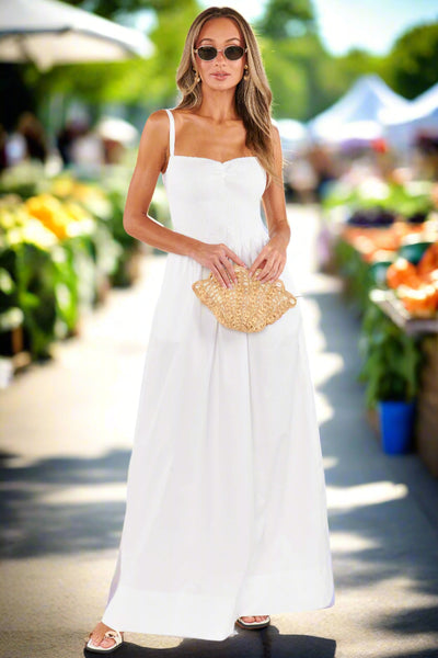 Dixie Maxi Dress | White Poplin