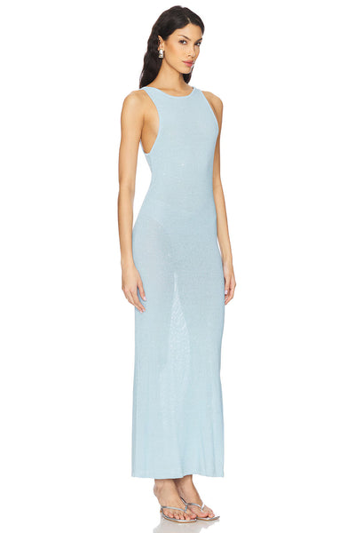 Miche Maxi Dress | Blue Sequin Shimmer Knit