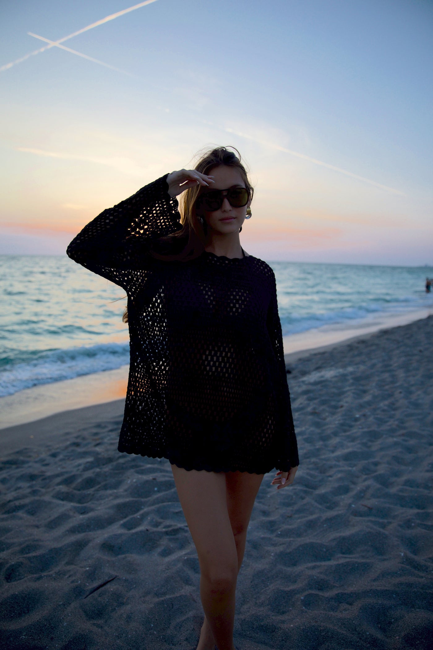 Paula Pullover | Black Crochet