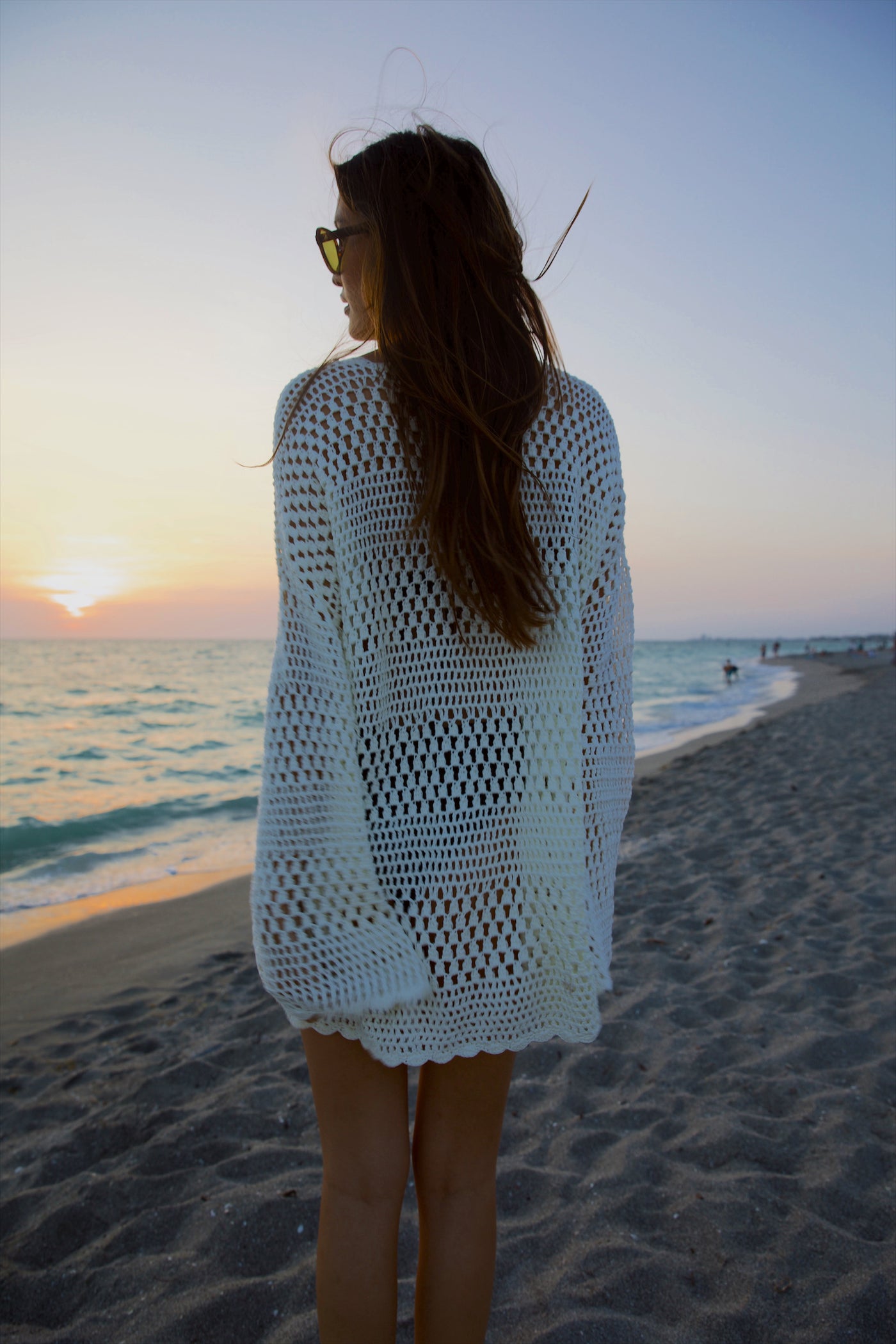 Paula Pullover | White Crochet