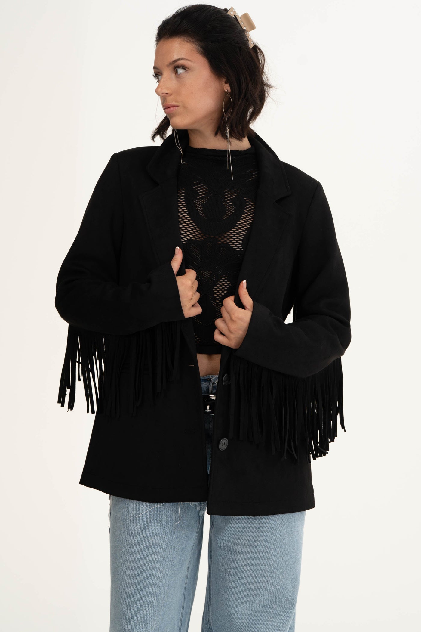 Sierra Fringe Jacket | Black
