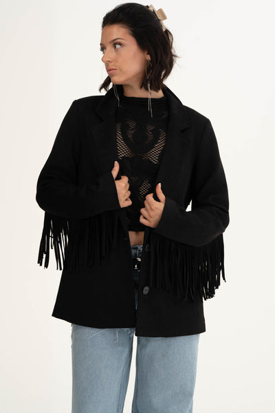 Sierra Fringe Jacket | Black
