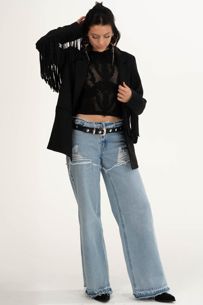 Sierra Fringe Jacket | Black