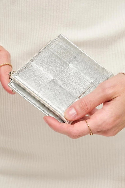 Amelie Woven Card Holder | Silver