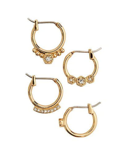 Full Bloom Hoop Earring Set | Gold