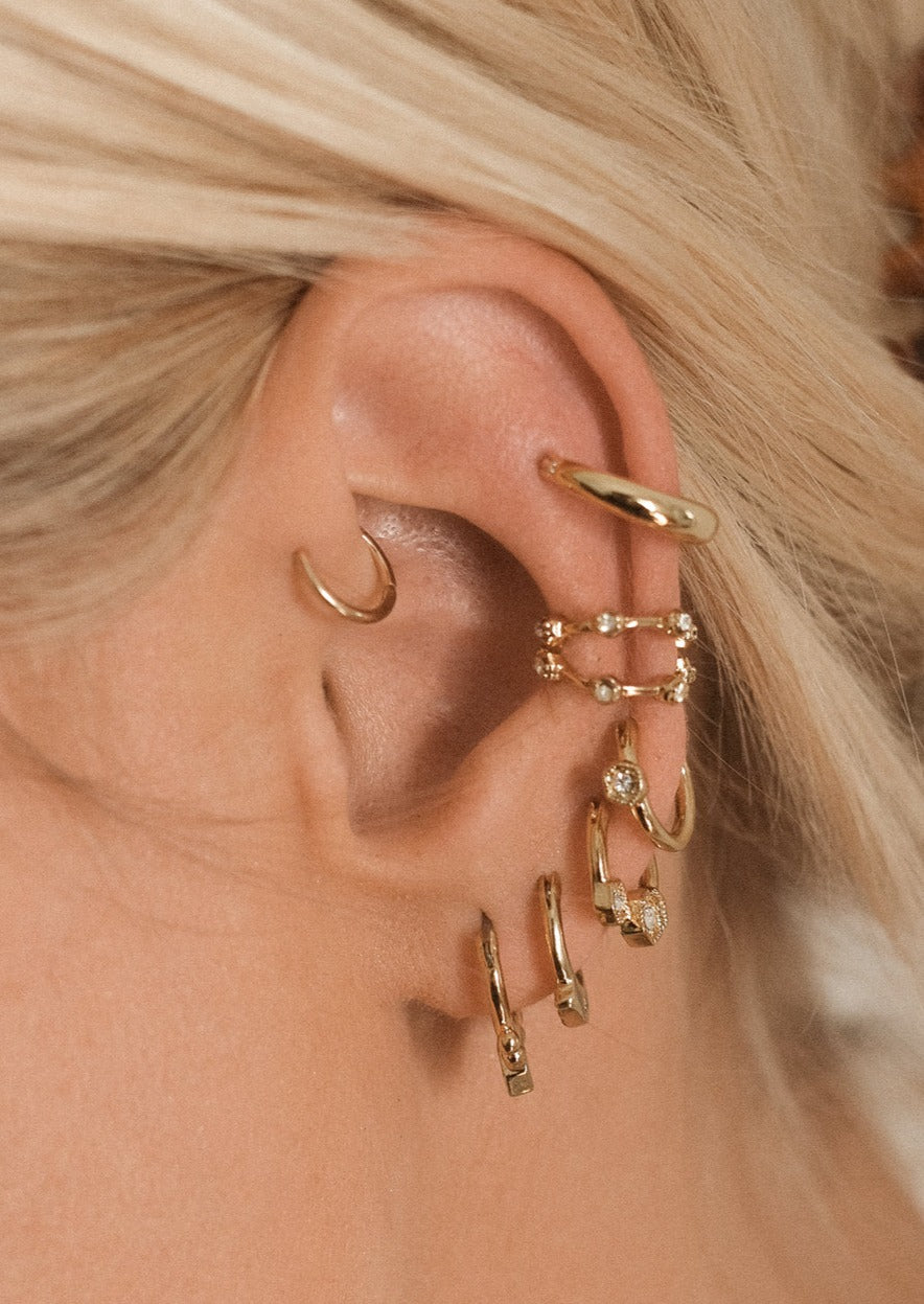 Full Bloom Hoop Earring Set | Gold