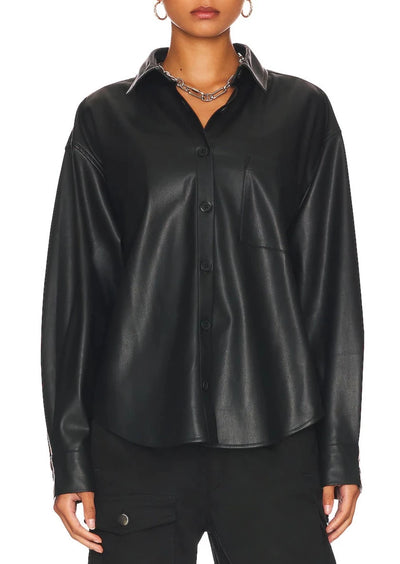 Sloane Leather Button Down Shirt