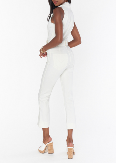 Jacksonville Cropped Jumpsuit | Pearly White