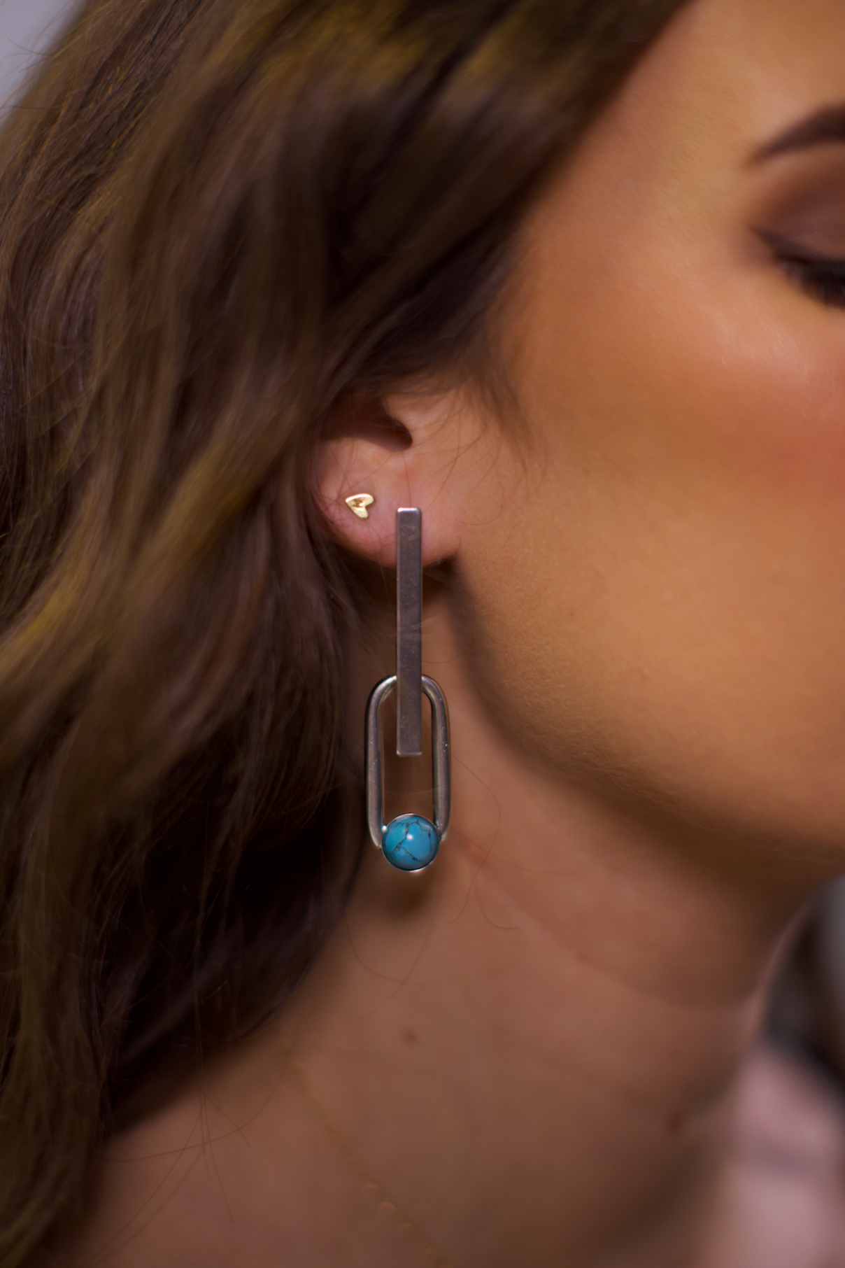 Arya Stone Earrings | Silver Turquoise