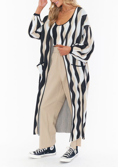 Out and About Cardi | Squiggle Stripe