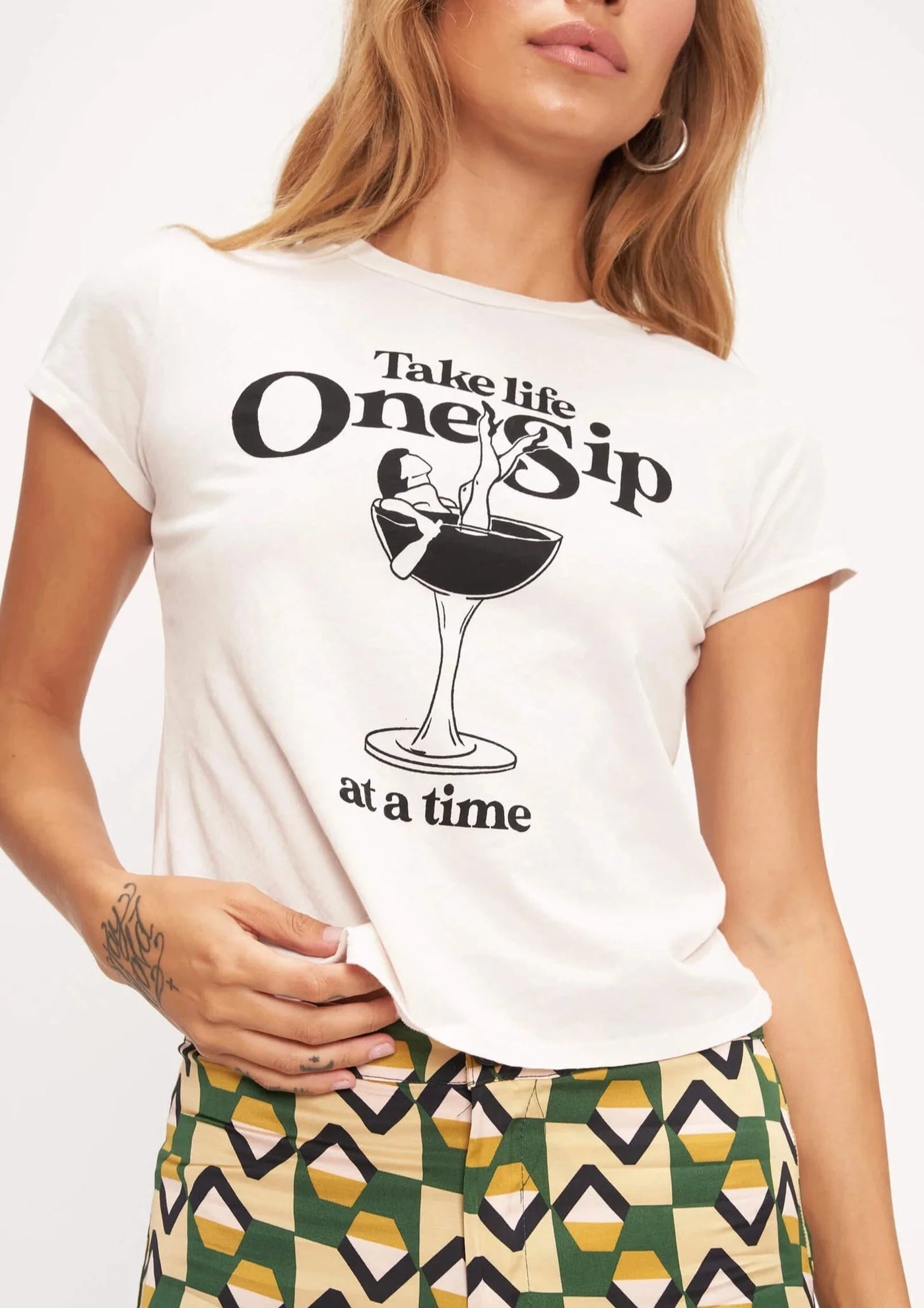 One Sip at a Time Tee | Vintage White