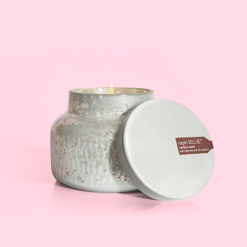 White Mercury Candle | Tinsel + Spice